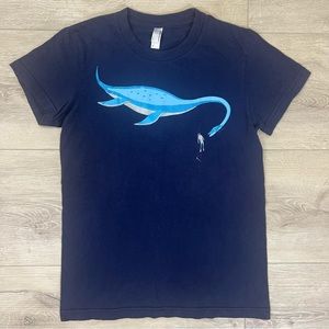 VINTAGE Dinosaur Scuba Diver Classic Girl's Tag Women’s Medium American Apparel